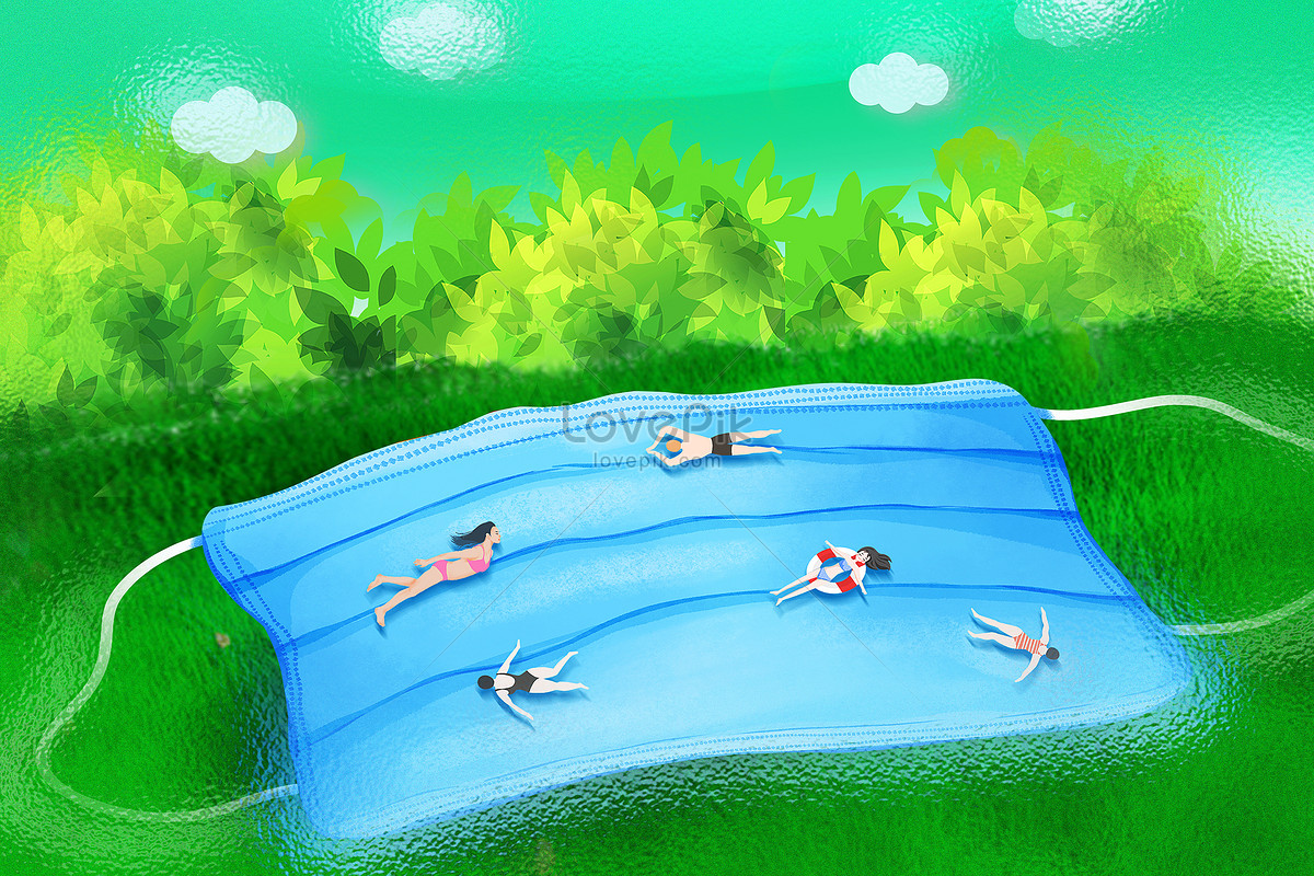 Green Summer Fishing Pool Flat Cartoon Advertising Background Download Free, Banner Background Image on Lovepik