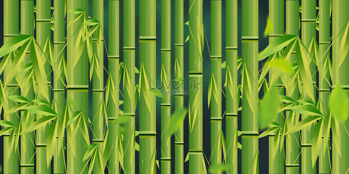 Fresh Green Bamboo Stick, On Gray Background Stock Photo, Picture