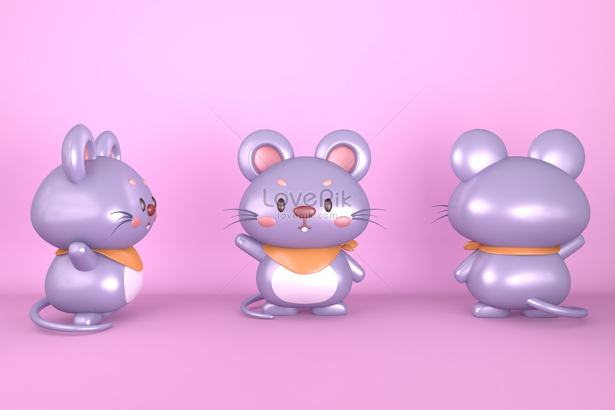 C4d mouse q version cartoon ip model illustration image_picture free ...