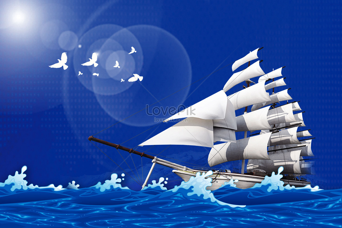 voyage business background, voyage, sailboat, blue Background image