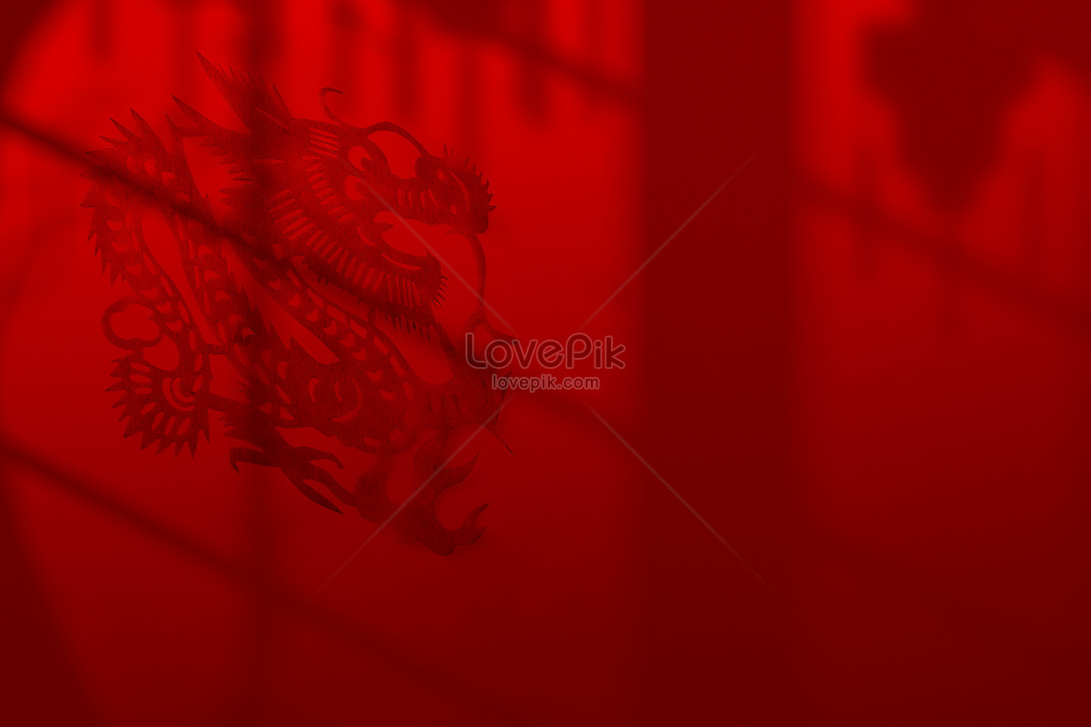 Year Of The Dragon Light And Shadow Red Creative Background Download