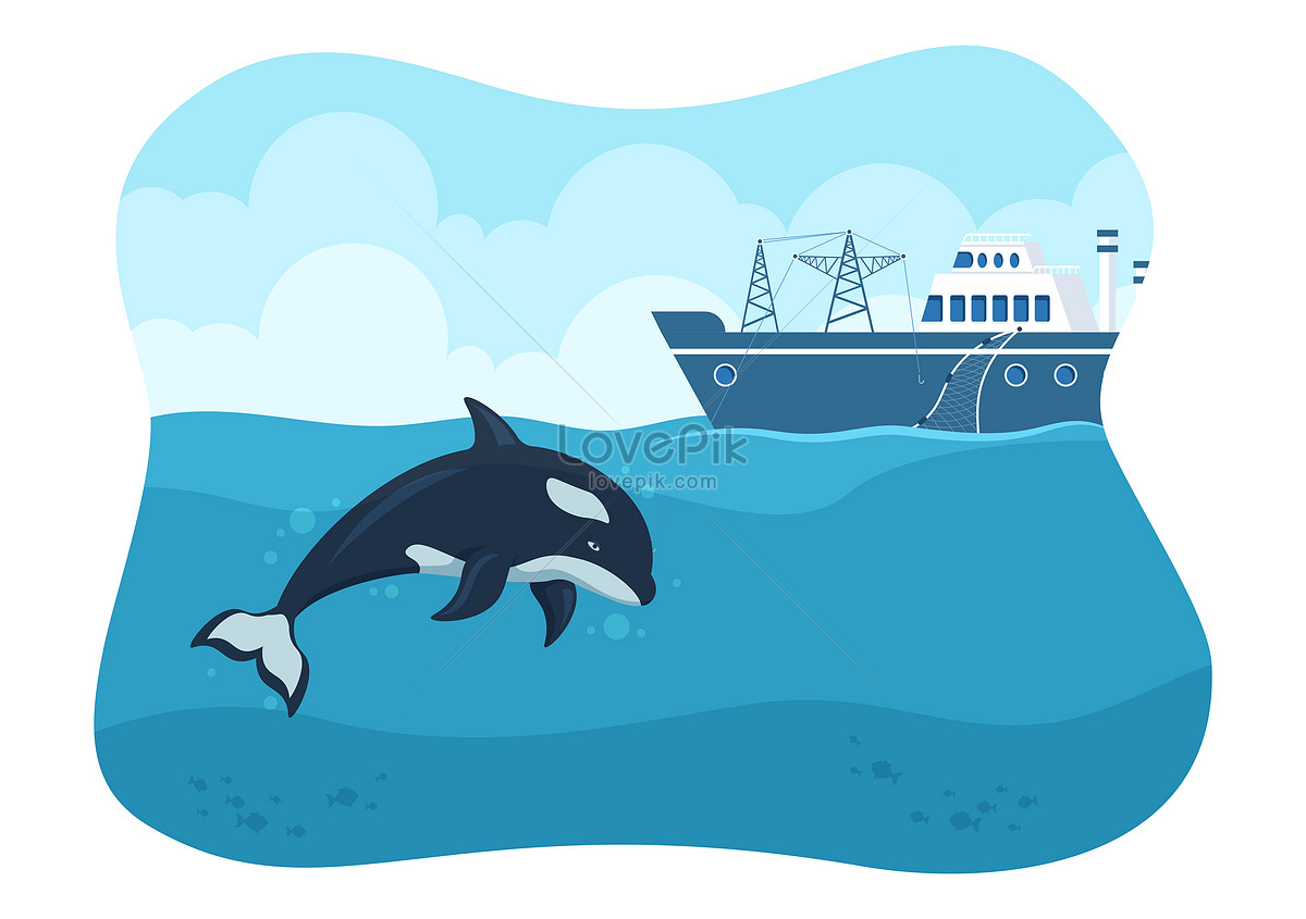 Whale Hunting Illustration. hd whale hunting background. hunting background...