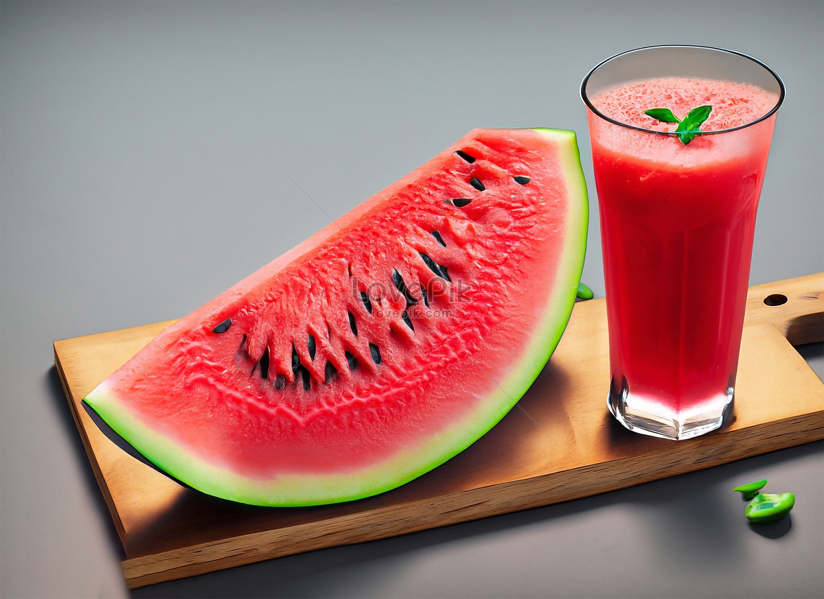 Watermelon Smoothie Cup with Straw - Free Download Images High Quality PNG,  JPG