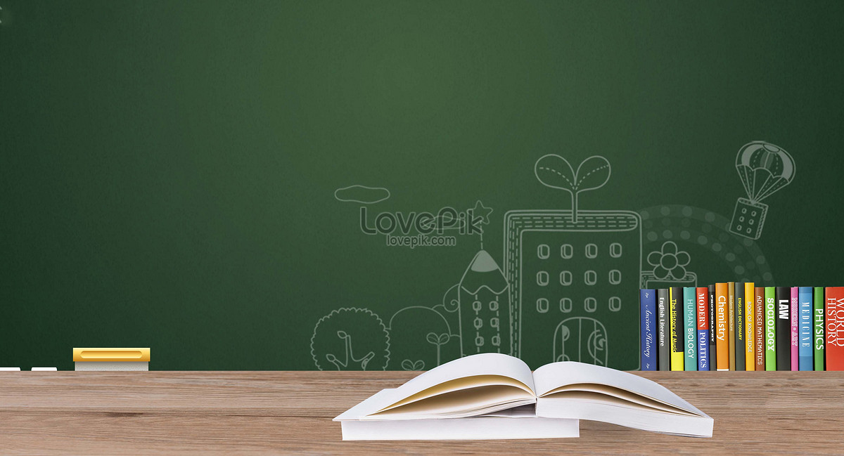 Blackboard book education background creative image ...