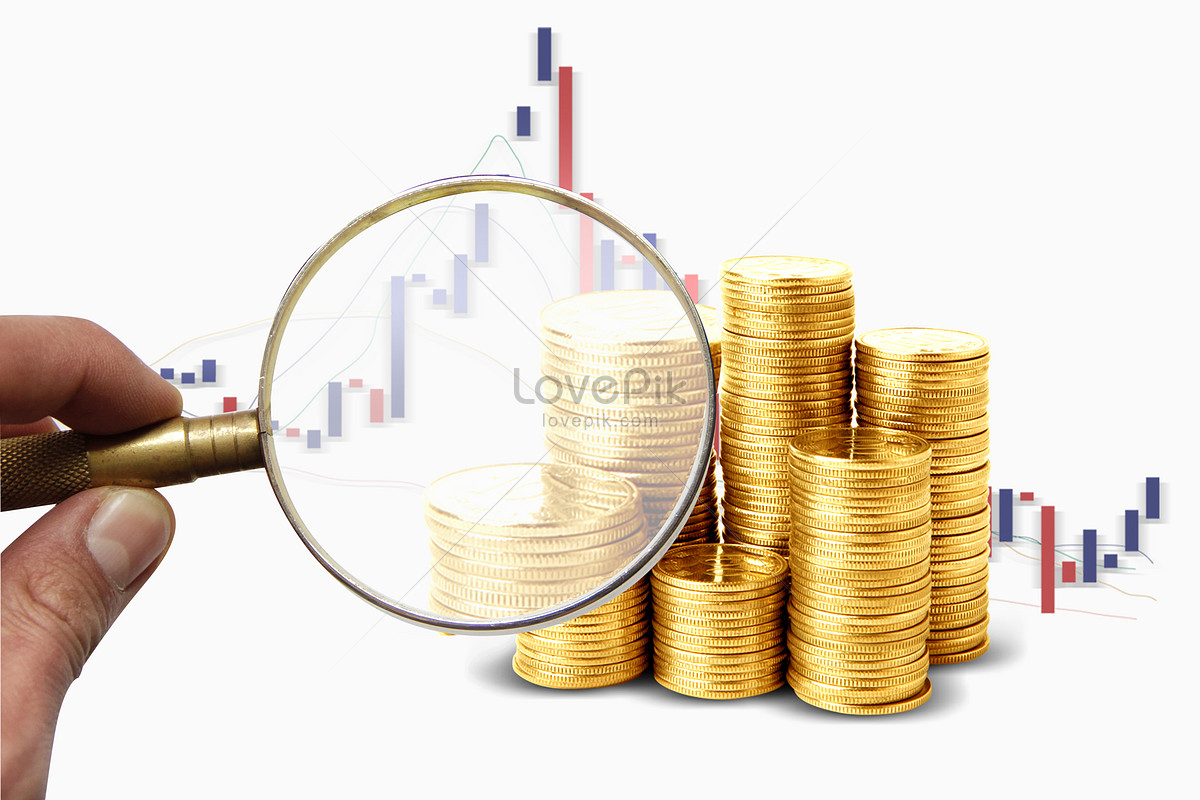 Magnifying glass and gold coins Stock Photo by ©Elnur_ 1922662