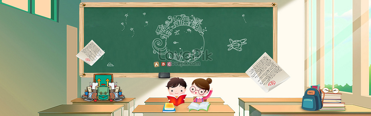 Background material for children's education, creative, cartoon school, cute Background