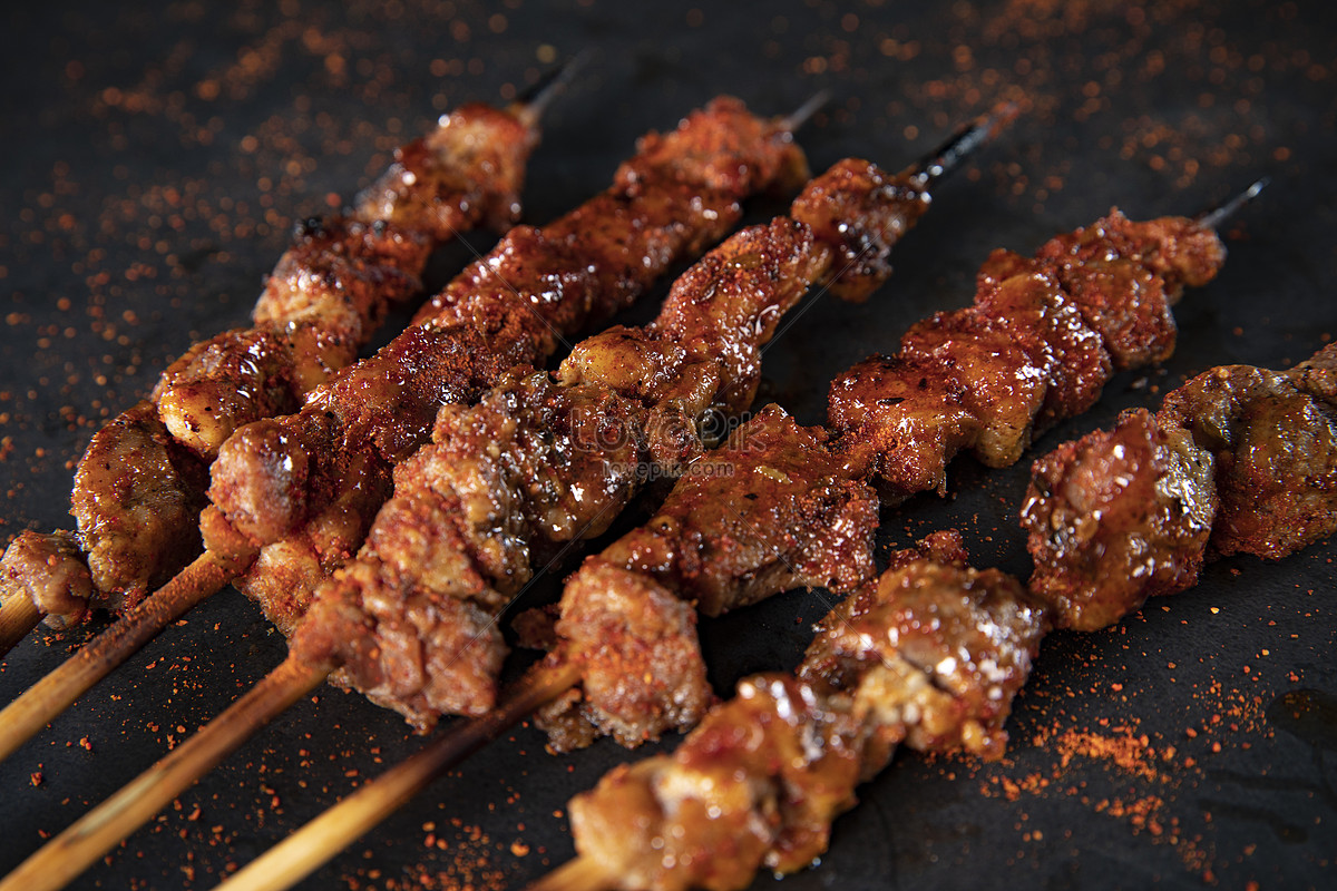 Barbecue mutton skewers photo image_picture free download 500996886 ...