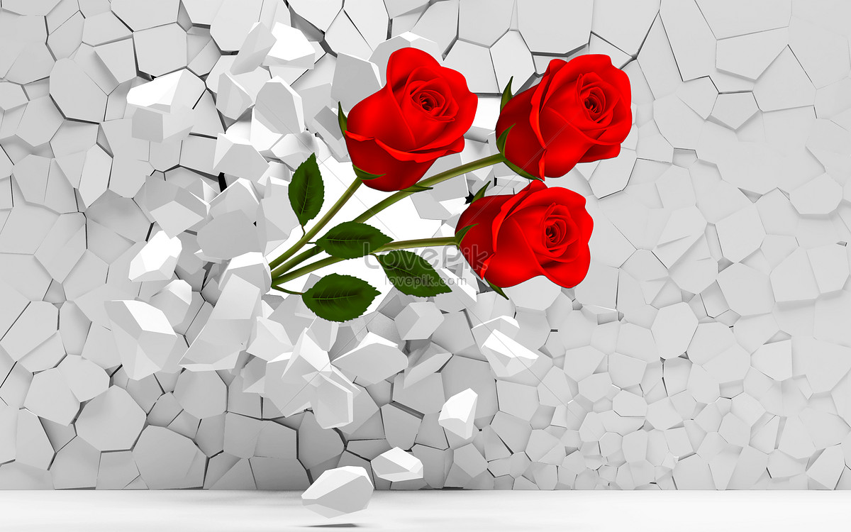 Фотообои объемные розы