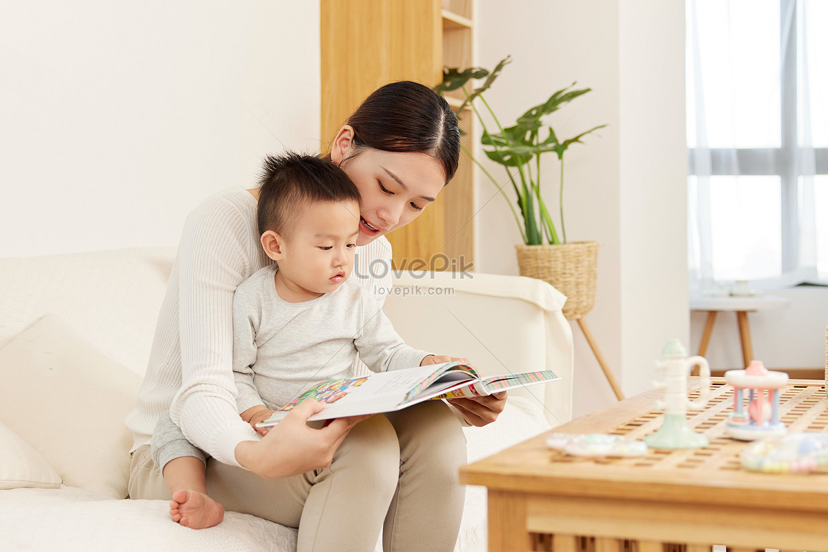 Mother And Son Reading Early Childhood Books Together Picture And HD ...