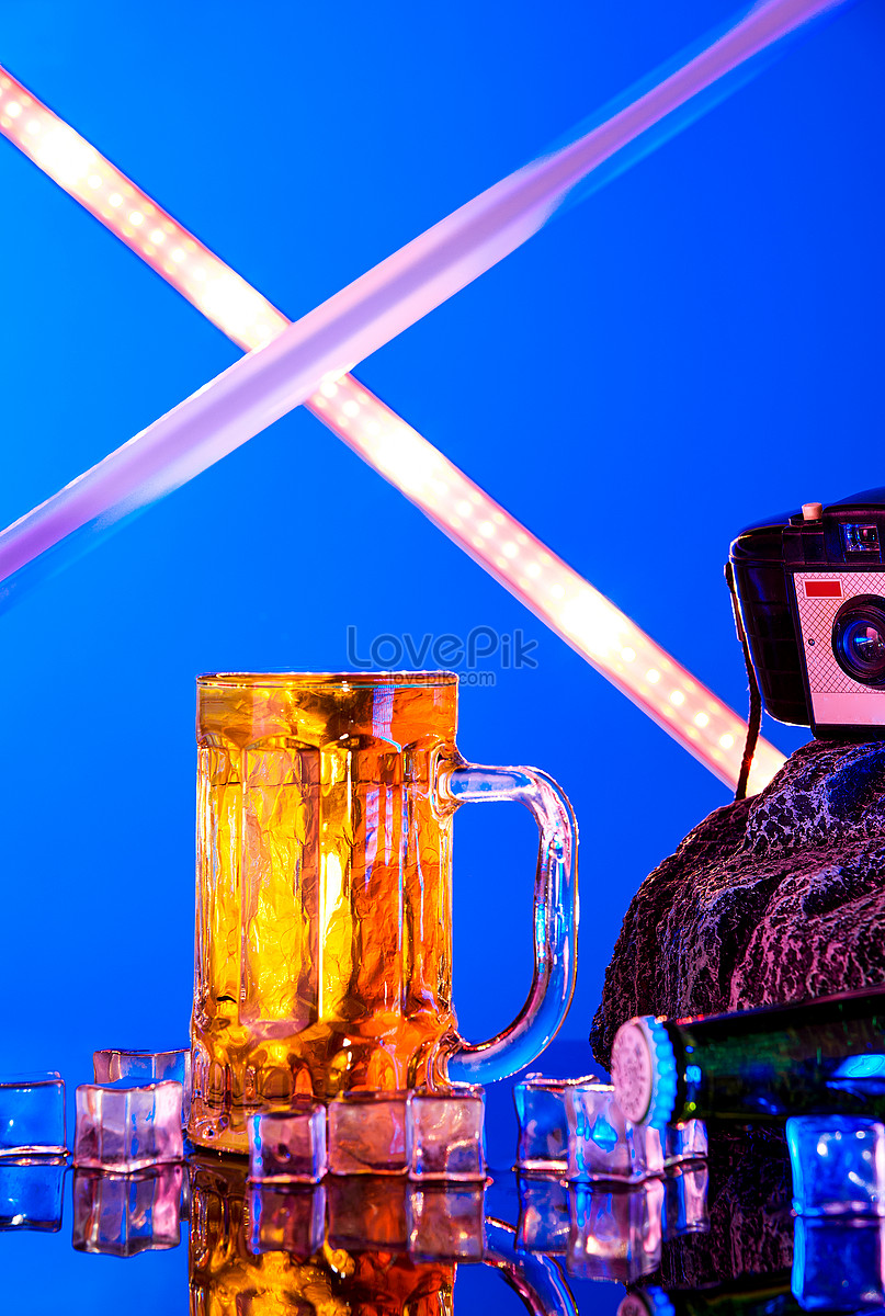 Summer Ice Drink Beer Under Neon Light Picture And HD Photos | Free ...