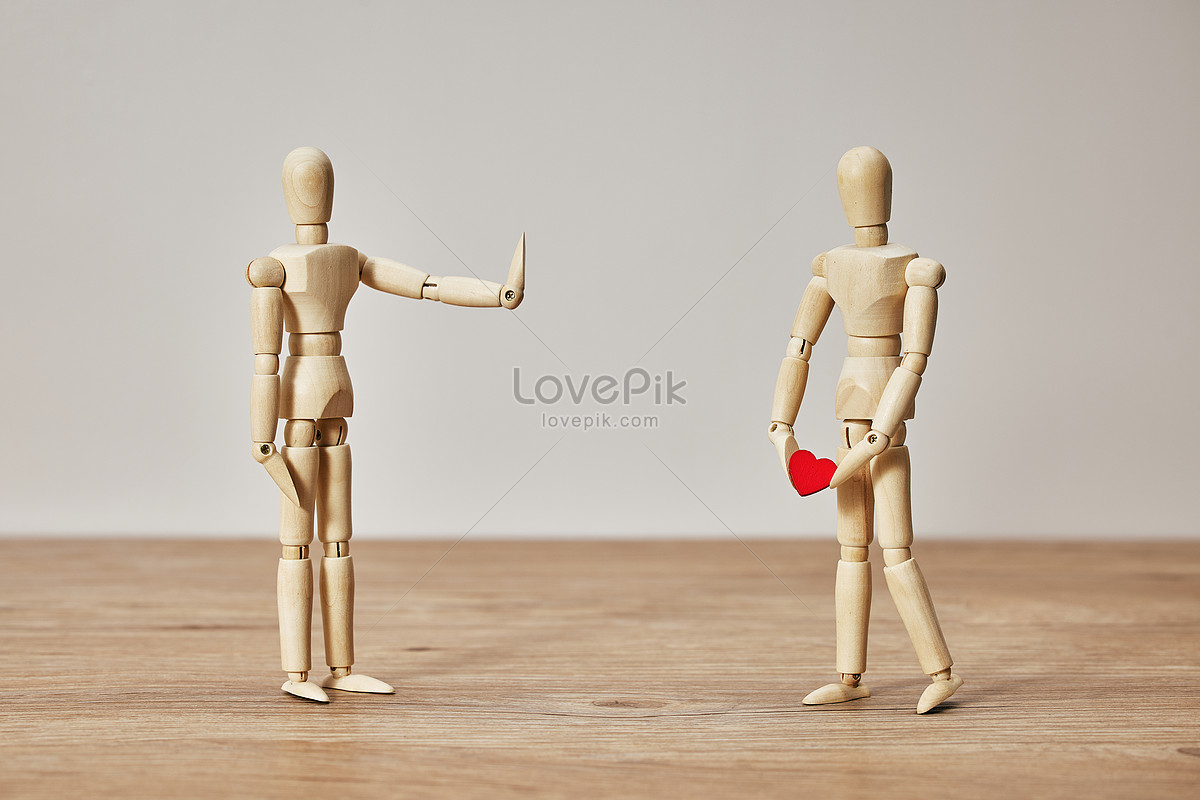 Wooden mannequin art figurines in pairs Royalty Free Vector