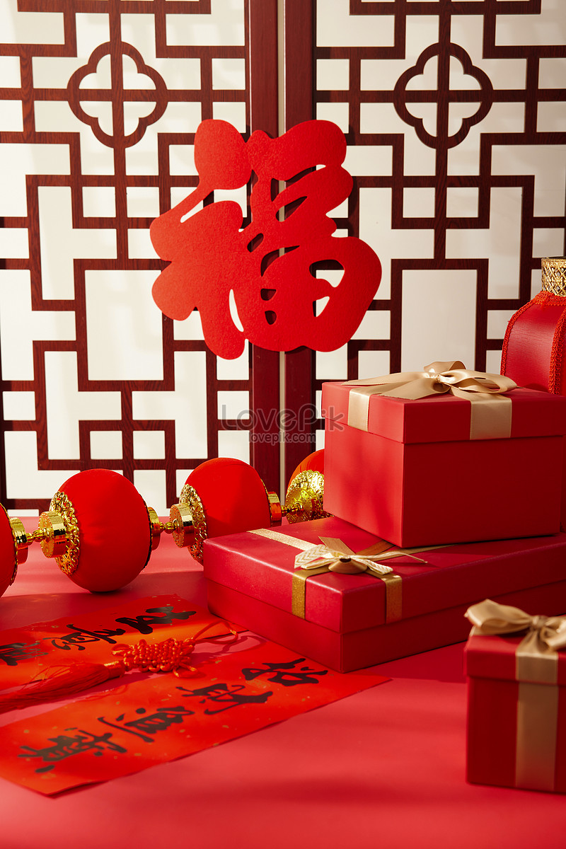 Spring Festival Traditional Blessing Gift Box Background Picture And HD ...